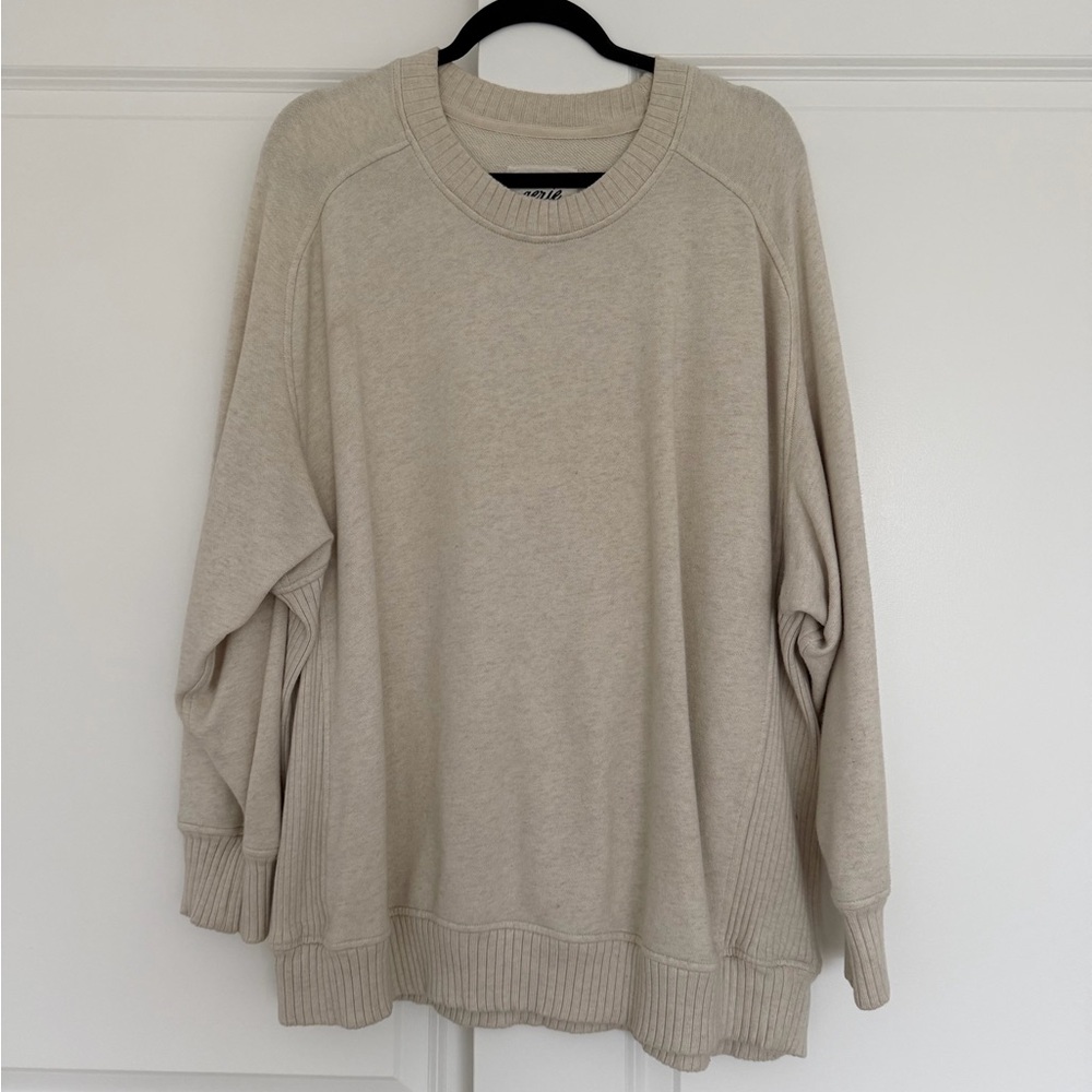 Aerie | Women’s Beige Oversized Crewneck Sweater
